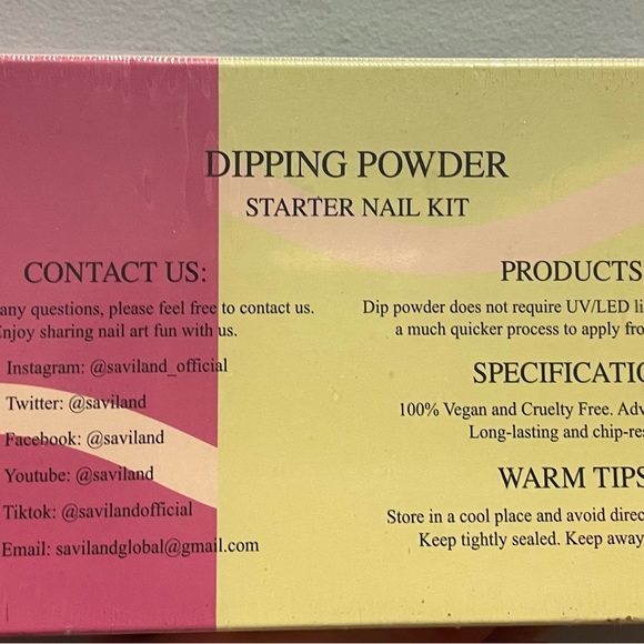 NEW IN BOX, Saviland Dip Powder Nail Kit - 10 Colors Dip Powder Starter Kit - Picture 2 of 5